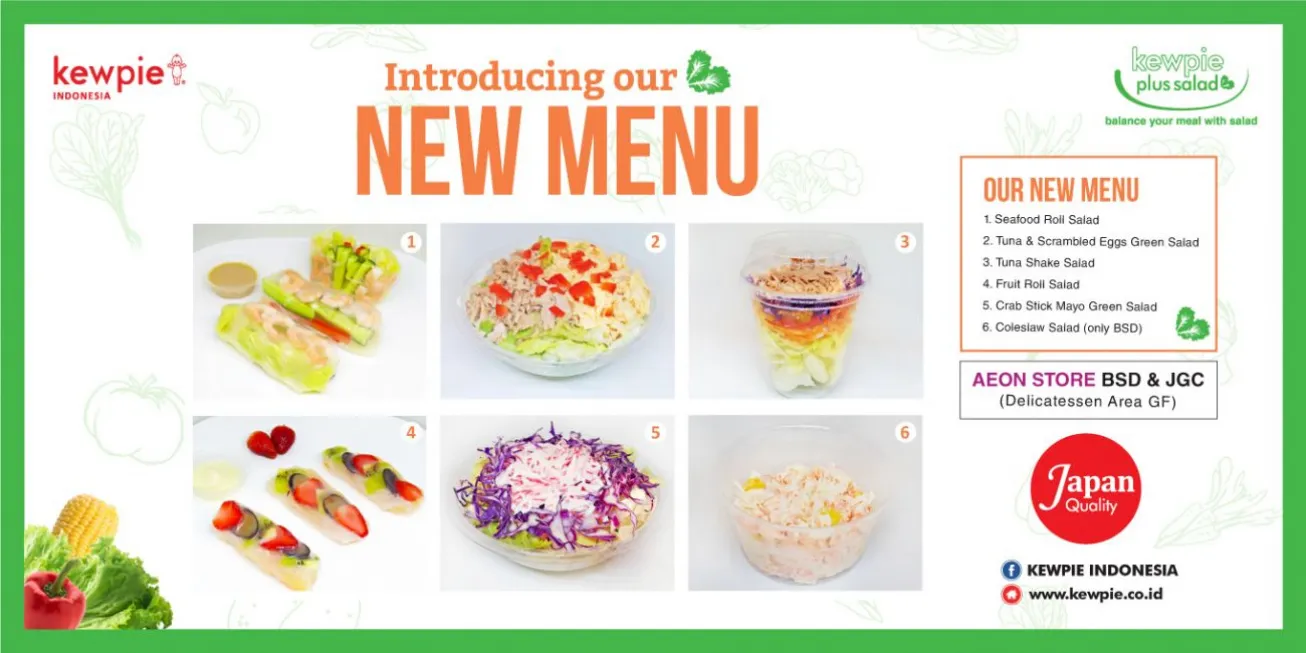 MENU BARU KEWPIE PLUS SALAD DESEMBER 2018