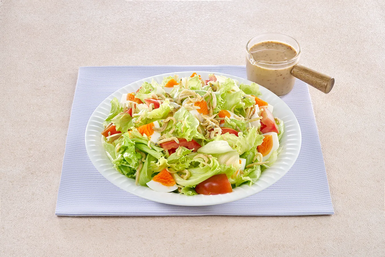 Tomato and Egg Salad with Anchovy Topping
