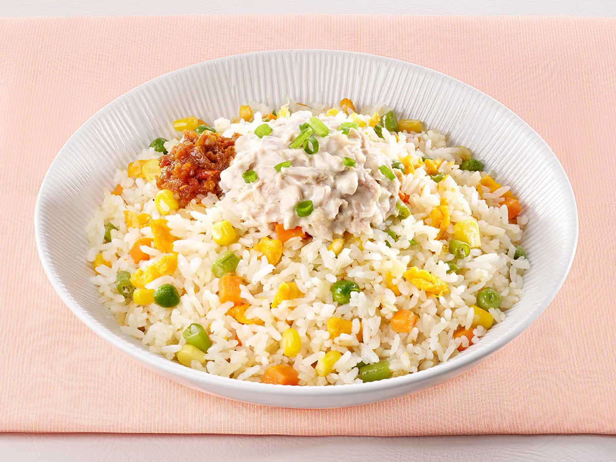 Vegetable Fried Rice with Tuna Mayo