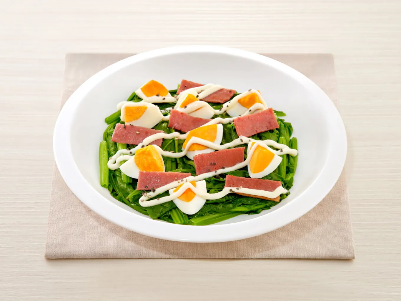 Salad Bayam Jepang dan Telur