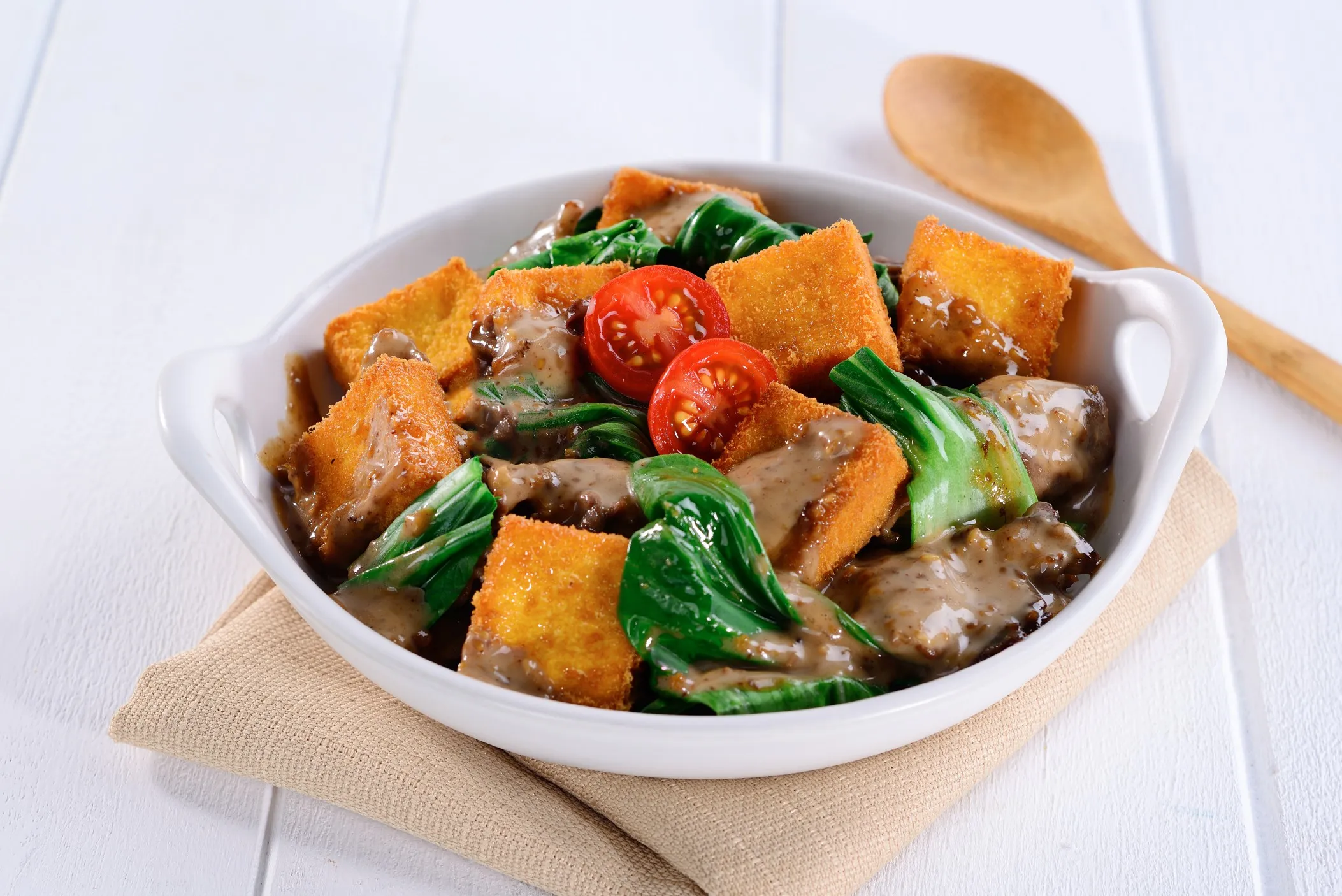 Stir-fried Chinese Mustard with Tofu