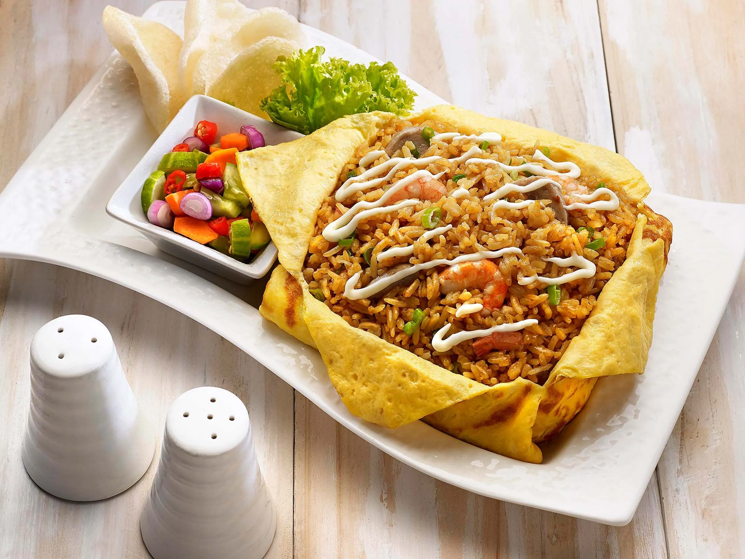 Mayonnaise Omelet Fried Rice