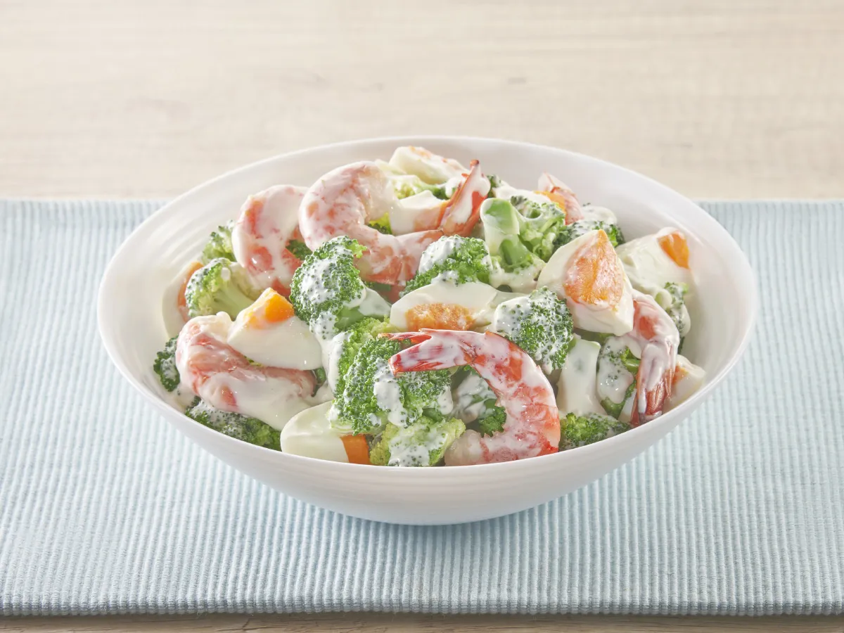 Broccoli Salad Mix with Egg and Shrimp