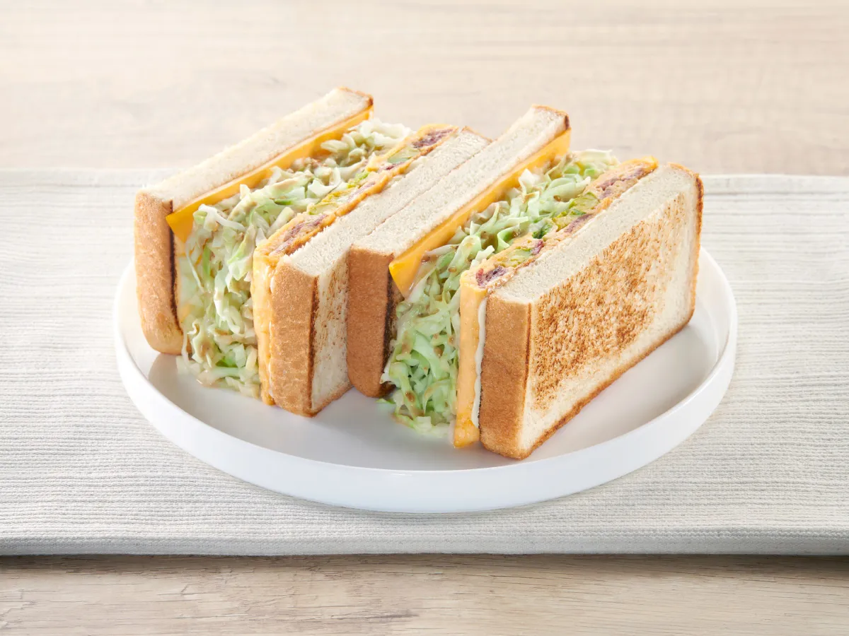 Omelette and Cabbage Sandwich