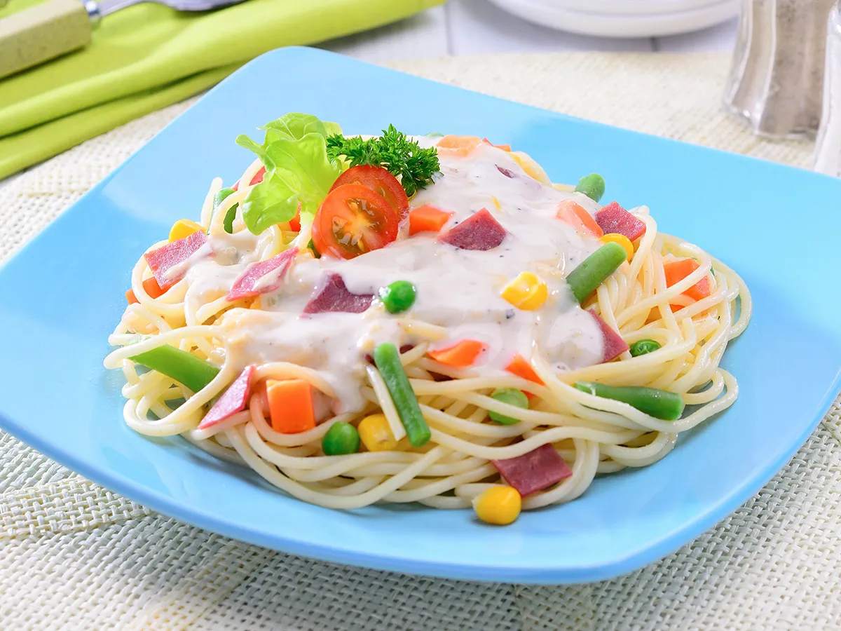 Spaghetti with Caesar Sauce